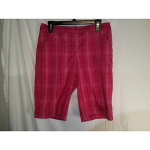 IZOD Golf Shorts Plaid Pink Women's Golf‎ Activewear Size 6